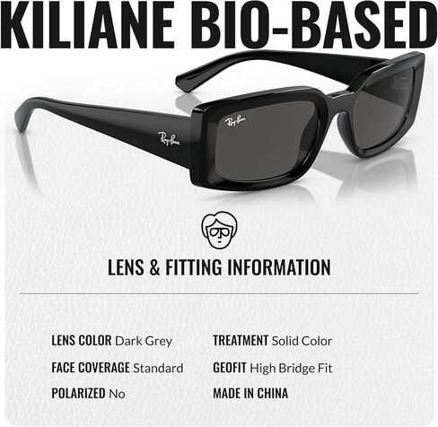 Ray-Ban RB4395 KILIANE BIO-BASED Square-Round Shaped Sunglasses for Men & Women with Official RAYBAN Eyewear Kit in Saudi Arabia
