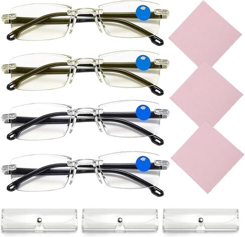 panthra 4 Presbyopic Glasses, Smart Zoom Glasses, with Box and Cloth, Smart Zoom Technology, Comfortable Nose Pads, Tough Frames, Suitable for Daily Office Study (White + Yellow) in Saudi Arabia