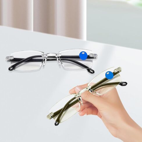 panthra 4 Presbyopic Glasses, Smart Zoom Glasses, with Box and Cloth, Smart Zoom Technology, Comfortable Nose Pads, Tough Frames, Suitable for Daily Office Study (White + Yellow) in Saudi Arabia