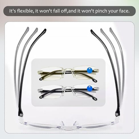 panthra 4 Presbyopic Glasses, Smart Zoom Glasses, with Box and Cloth, Smart Zoom Technology, Comfortable Nose Pads, Tough Frames, Suitable for Daily Office Study (White + Yellow) in Saudi Arabia