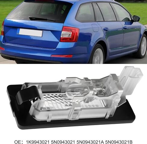eMagTech Car Rear License Plate Light 1K9943021 5N0943021 5N0943021A 5N0943021B Compatible with Skoda Octavia Mk3 5E5 Estate 2013-2017 in Saudi Arabia