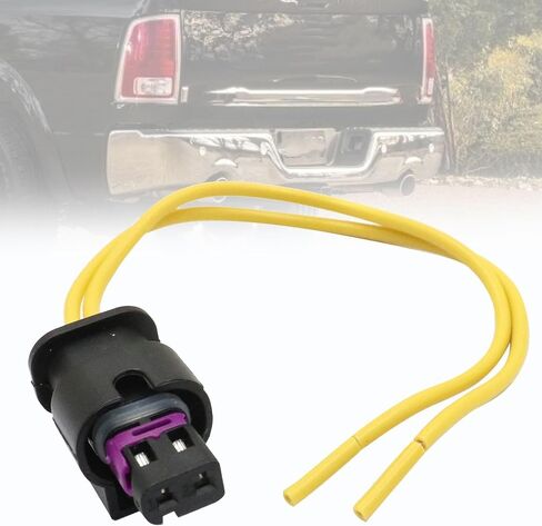 Priprilod License Plate Light Connector Harness 2-Way Compatible with Ram 1500，2500，3500 2019 2020 Harness Pigtail Plug Wiring #4F0973702 in Saudi Arabia