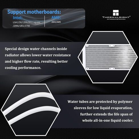 Frozen Magic 360 Black ARGB V2 Liquid CPU Cooler, AIO Pump Head Speed up to 2800RPM, TL-C12B-S V2 PWM Fans,for AMD/AM4/AM5, Intel LGA1150/1151/1200/2011/1700, Computer CPU Liquid Cooler in Kuwait