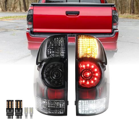 USR 05-15 Tacoma Pickup License Plate Light – LED Rear Lamps (Left + Right) Pair - Compatible with 2005-2015 Toyota Tacoma Pick Up 00-13 Tundra Truck All Models (LED WHITE 6000K/ RED U SHAPE UPGRADE) in Saudi Arabia