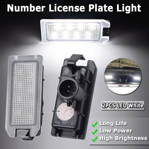 AJHLJ® 2Pcs LED Number Plate Lamp For Jeep Grand Cherokee 2014-2020 Compass 2014-2017 Patriot 2014-2017 White License Plate Light Assembly Fiat 500 Maserati Levante Dodge Viper in Kuwait