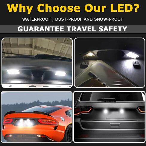 AJHLJ® 2Pcs LED Number Plate Lamp For Jeep Grand Cherokee 2014-2020 Compass 2014-2017 Patriot 2014-2017 White License Plate Light Assembly Fiat 500 Maserati Levante Dodge Viper in Kuwait