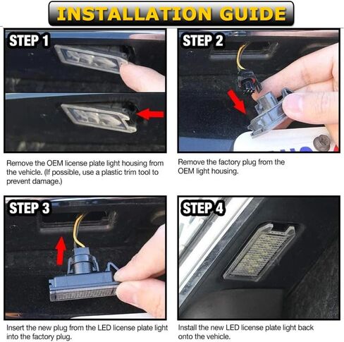AJHLJ® 2Pcs LED Number Plate Lamp For Jeep Grand Cherokee 2014-2020 Compass 2014-2017 Patriot 2014-2017 White License Plate Light Assembly Fiat 500 Maserati Levante Dodge Viper in Kuwait