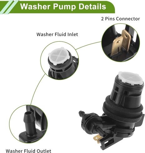 ACROPIX Windshield Washer Pump with Grommet for HONDA Odyssey 2005-2010 Front Washer Fluid Pump Windshield Wiper Pump No.76806SHJA01/8603109240 Black 1 Set in Saudi Arabia