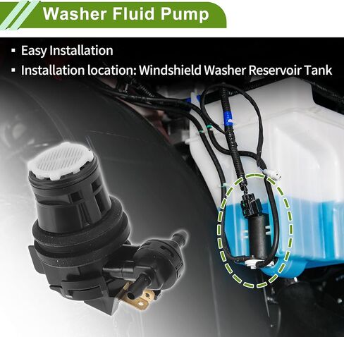 ACROPIX Windshield Washer Pump with Grommet for HONDA Odyssey 2005-2010 Front Washer Fluid Pump Windshield Wiper Pump No.76806SHJA01/8603109240 Black 1 Set in Saudi Arabia