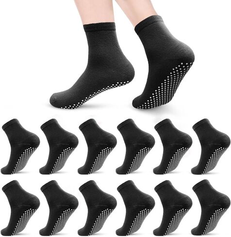 12 pairs pilate socks yoga socks grippy socks Non slip socks woman with Hospital socks solid color bulk Ankle for home workout in Saudi Arabia