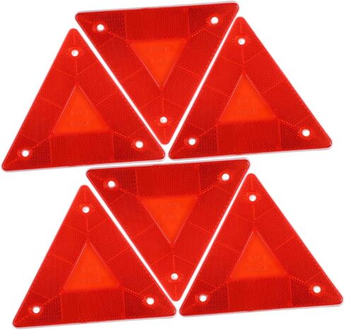 6pcs Slow Moving Vehicle Triangle Warning Signs Vehicle Triangle Reflectors Grade Reflective Easy to Install in Saudi Arabia