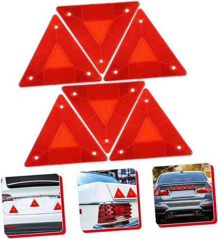 6pcs Slow Moving Vehicle Triangle Warning Signs Vehicle Triangle Reflectors Grade Reflective Easy to Install in Saudi Arabia