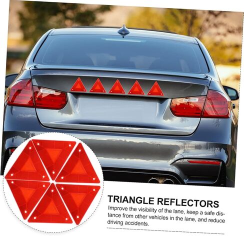 6pcs Slow Moving Vehicle Triangle Warning Signs Vehicle Triangle Reflectors Grade Reflective Easy to Install in Saudi Arabia