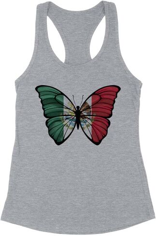 Butterfly Mexico Tank Top Fitted Racerback Women's in Saudi Arabia