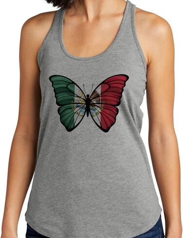 Butterfly Mexico Tank Top Fitted Racerback Women's in Saudi Arabia