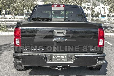Replacement for 2014-2018 Chevrolet Silverado 1500 | 2016-2018 GMC Sierra All Models | Street Series ABS Plastic Primer Black Rear Trunk Lid Wing Tailgate Spoiler in Saudi Arabia