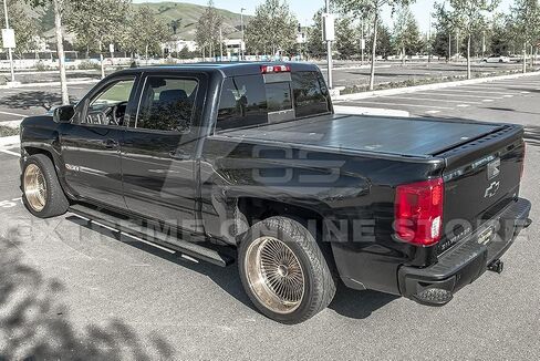 Replacement for 2014-2018 Chevrolet Silverado 1500 | 2016-2018 GMC Sierra All Models | Street Series ABS Plastic Primer Black Rear Trunk Lid Wing Tailgate Spoiler in Saudi Arabia