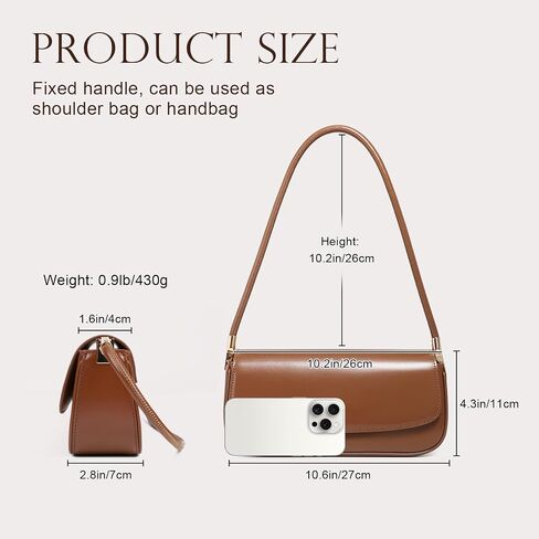 Leather Shoulder Bags for Women, Mini Cute Everyday Purses Trendy, Women's Hobo Handbags with Magnetic Closure in Saudi Arabia