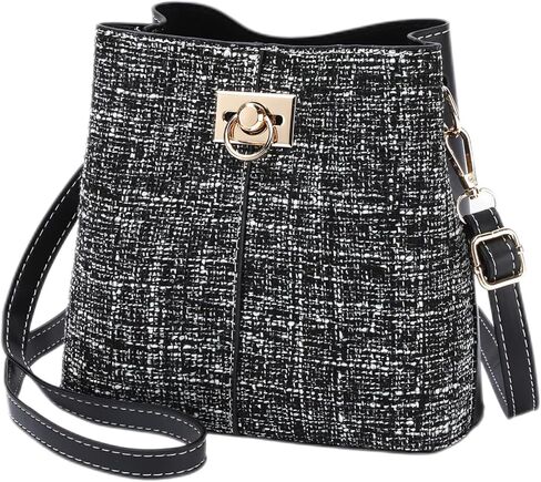 Cross Body Purse for Woman Trendy,Crossbody Bucket Bags-PU Leather with Adjustable Shoulder Strap, Multiple Pockets in Kuwait