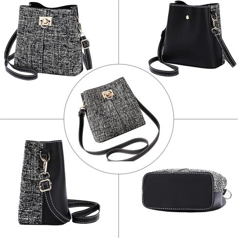 Cross Body Purse for Woman Trendy,Crossbody Bucket Bags-PU Leather with Adjustable Shoulder Strap, Multiple Pockets in Kuwait