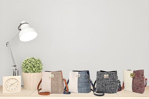 Cross Body Purse for Woman Trendy,Crossbody Bucket Bags-PU Leather with Adjustable Shoulder Strap, Multiple Pockets in Kuwait