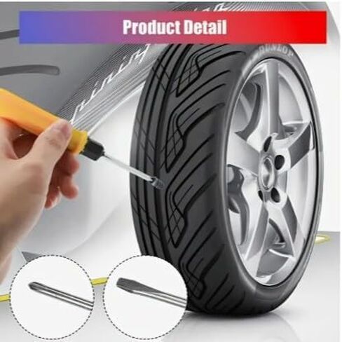 61pcs Quick Tire Repair Kit with Vacuum Rubber Plugs & Screwdriver - Fit for Cars, Motorcycles, Trucks & Bikes in Saudi Arabia