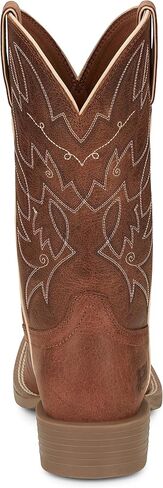 حذاء Justin Boot Company النسائي Stampede Halter Roasted Cognac 11 في الأعلى بمقدمة مربعة حذاء راعية البقر بني 6 B in Saudi Arabia
