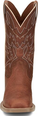 حذاء Justin Boot Company النسائي Stampede Halter Roasted Cognac 11 في الأعلى بمقدمة مربعة حذاء راعية البقر بني 6 B in Saudi Arabia