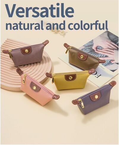 Womens Unique Change Purse Vintage Nylon Zip Coin Wallet Mini Bag (Lucky Yellow) in Saudi Arabia
