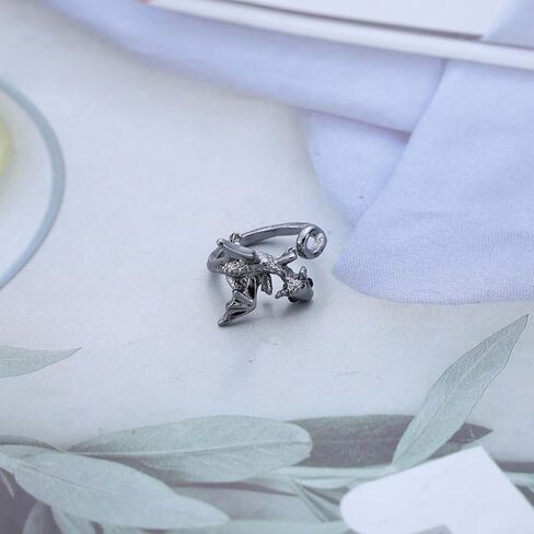 Andelaisi Boho Dragon Wrap Open Ring - Silver Ancient Dragon Open Knuckle Ring - Punk Stacking Jewelry for Women in Saudi Arabia