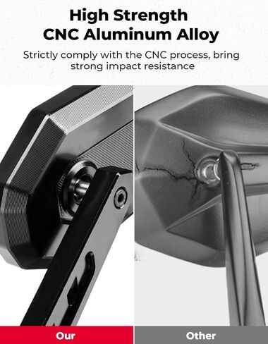 KEMIMOTO Aluminum 8mm Motorcycle Rear View Side Mirror Adjustable Height Bracket Compatible with Softail Dyna Sportster Road King Electra Glide Road Glide 1982-2024 in Saudi Arabia