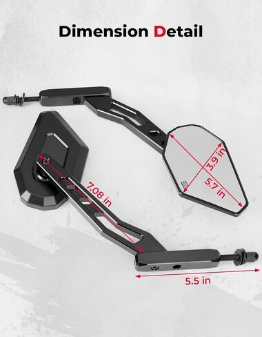KEMIMOTO Aluminum 8mm Motorcycle Rear View Side Mirror Adjustable Height Bracket Compatible with Softail Dyna Sportster Road King Electra Glide Road Glide 1982-2024 in Saudi Arabia