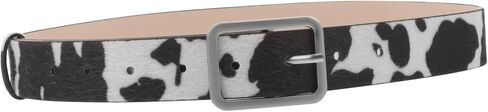VALICLUD Simulated Horsehair Belt for Women - Adjustable Pu Leather Cow Print Waist Belt 39.37 X 2.16 X 1.57 Inches Perfect for Jeans and Dresses in Saudi Arabia