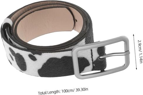 VALICLUD Simulated Horsehair Belt for Women - Adjustable Pu Leather Cow Print Waist Belt 39.37 X 2.16 X 1.57 Inches Perfect for Jeans and Dresses in Saudi Arabia