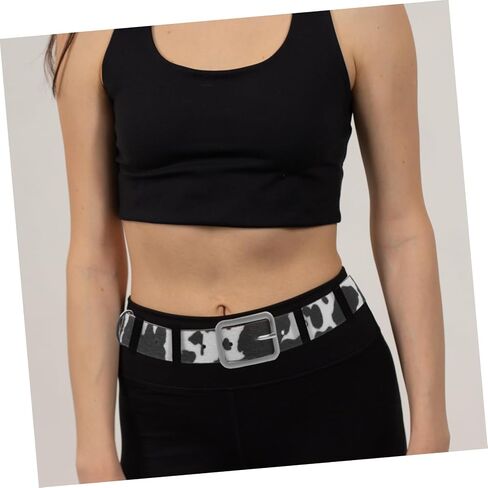 VALICLUD Simulated Horsehair Belt for Women - Adjustable Pu Leather Cow Print Waist Belt 39.37 X 2.16 X 1.57 Inches Perfect for Jeans and Dresses in Saudi Arabia