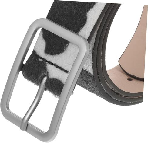 VALICLUD Simulated Horsehair Belt for Women - Adjustable Pu Leather Cow Print Waist Belt 39.37 X 2.16 X 1.57 Inches Perfect for Jeans and Dresses in Saudi Arabia