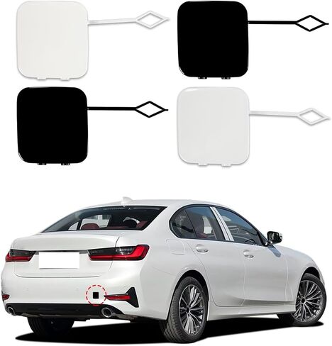 غطاء خطاف سحب المصد الأمامي للسيارة مناسب لسيارات BMW 3 Series G20 Sedan G21 Wagon Fit 316d 318dX 2019 2020 2021 2022 (أسود كربوني) 51118496520 مناسب فقط لإصدار الحزمة القياسية in Kuwait