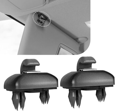 2 قطعة من مشابك خطاف واقي الشمس الداخلية، خطاف حامل واقي السيارة المطور، OEM # 8E0857563AE59، 8U0857562A، متوافق مع A1 A3 A4 A5 S3 S4 S5 Q3 Q5 (أسود) in Saudi Arabia
