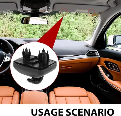 2 قطعة من مشابك خطاف واقي الشمس الداخلية، خطاف حامل واقي السيارة المطور، OEM # 8E0857563AE59، 8U0857562A، متوافق مع A1 A3 A4 A5 S3 S4 S5 Q3 Q5 (أسود) in Saudi Arabia