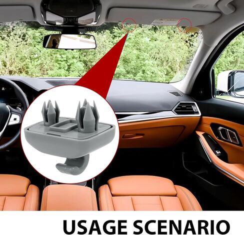 2 قطعة من مشابك خطاف واقي الشمس الداخلية، خطاف حامل واقي السيارة المطور، OEM # 8E0857563AE59، 8U0857562A، متوافق مع A1 A3 A4 A5 S3 S4 S5 Q3 Q5 (أسود) in Kuwait