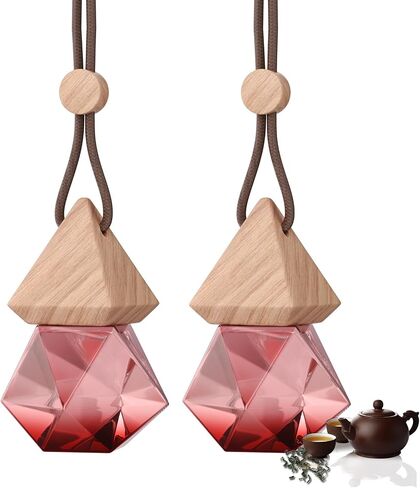 Car Air Freshener Hanging, 2 Pcs Gardenia Scent Drift Car Air Freshener, Wooden Fragrance Expanding Bottle Cap, 10ml Per Bottle, Used for Car Decoration and Fresh Air (Gardenia) in Saudi Arabia