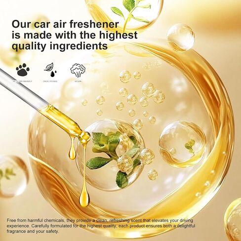 Car Air Freshener Hanging, 2 Pcs Gardenia Scent Drift Car Air Freshener, Wooden Fragrance Expanding Bottle Cap, 10ml Per Bottle, Used for Car Decoration and Fresh Air (Gardenia) in Saudi Arabia