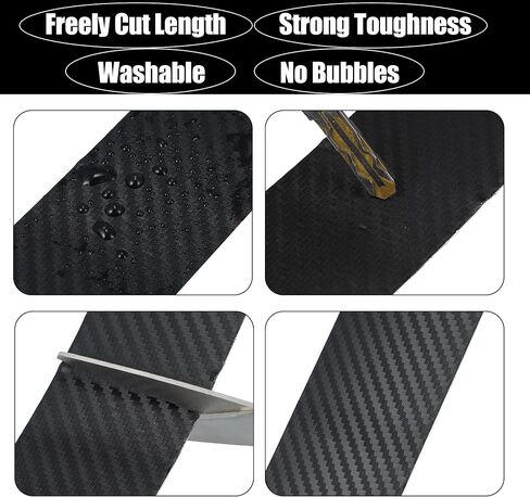X AUTOHAUX Door Edge Guard Sticker for Car Sill Carbon Fiber Pattern Black 7cm x 5Meter in Saudi Arabia
