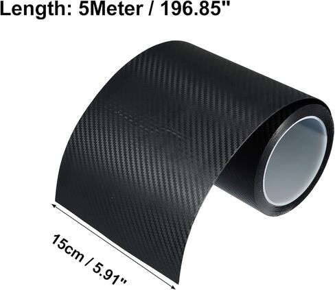 X AUTOHAUX Door Edge Guard Sticker for Car Sill Carbon Fiber Pattern Black 7cm x 5Meter in Saudi Arabia