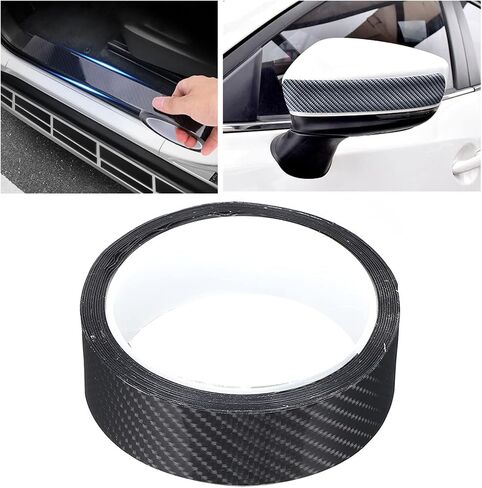 Carbon Fiber Strips Anti Scratch Carbon Fiber Protective Film Dry Carbon Fibre Detailing Wrap Tape Car Door Guard Sticker Black Carbon Fibre Detailing Wrap (3CM*3M) in Saudi Arabia