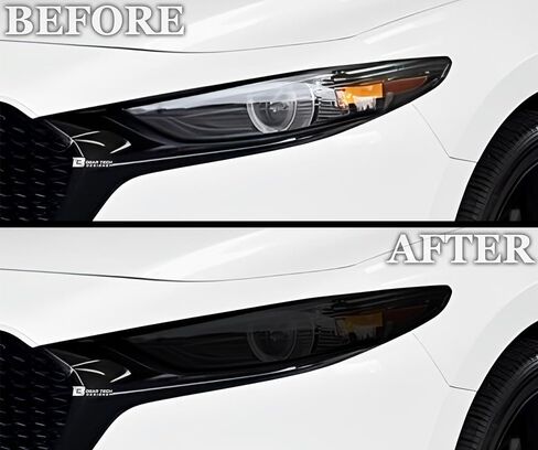 BOGAR TECH DESIGNS Full Headlight Taillight Tint Kit Fits Mazda 3 Sedan 2019-2025, Dark Smoke in Saudi Arabia
