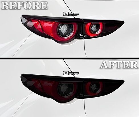 BOGAR TECH DESIGNS Full Headlight Taillight Tint Kit Fits Mazda 3 Sedan 2019-2025, Dark Smoke in Saudi Arabia