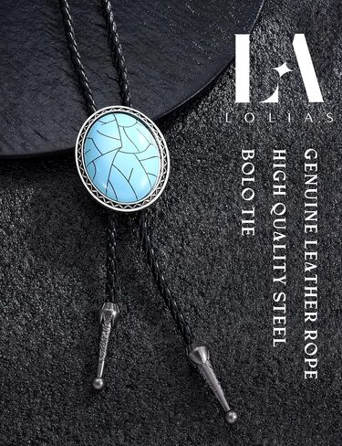 LOLIAS Bolo Tie للرجال - أزياء رعاة البقر الجلدية ربطة العنق حبل القلائد الغربية Halloween Bolo Tie Accessories للنساء والرجال in Saudi Arabia