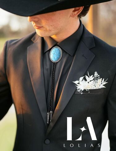 LOLIAS Bolo Tie للرجال - أزياء رعاة البقر الجلدية ربطة العنق حبل القلائد الغربية Halloween Bolo Tie Accessories للنساء والرجال in Saudi Arabia