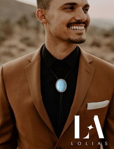 LOLIAS Bolo Tie للرجال - أزياء رعاة البقر الجلدية ربطة العنق حبل القلائد الغربية Halloween Bolo Tie Accessories للنساء والرجال in Saudi Arabia
